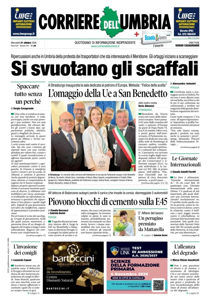 Prima-pagina-corriere umbria-del-2026-10-21